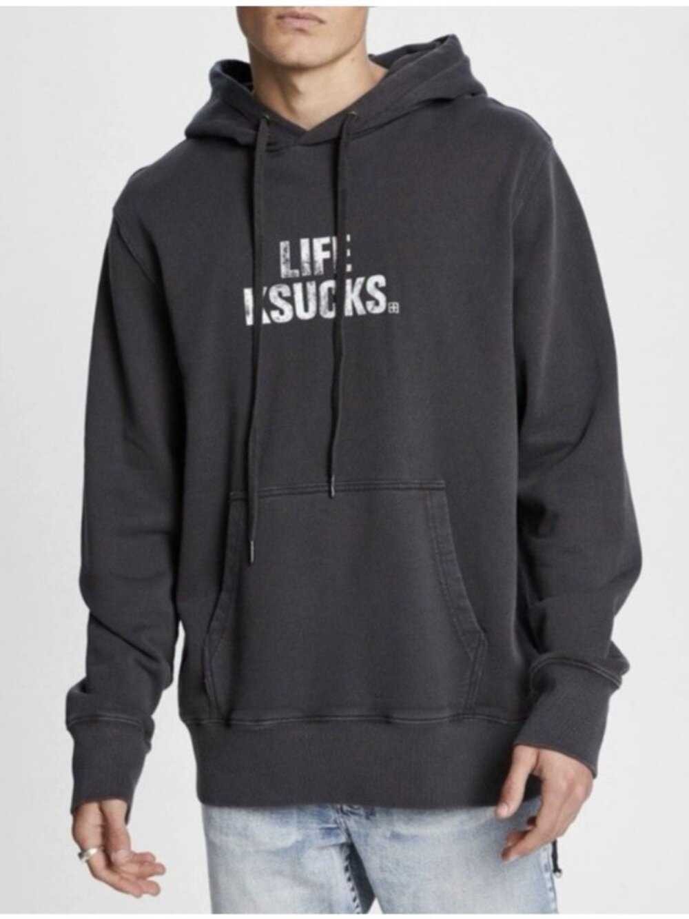 Ksubi Ksucks Kash Hoodie Faded Black Logo Medium Streetwear